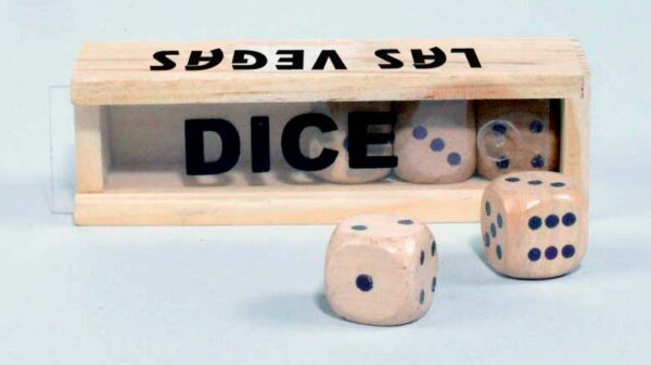 Custom Imprint 16mm 5pc Wood Dice Set in Box   3-4011-DI