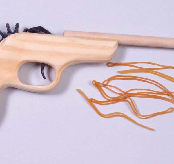 Wood Multi-Shot Rubberband Pistol   3-4019