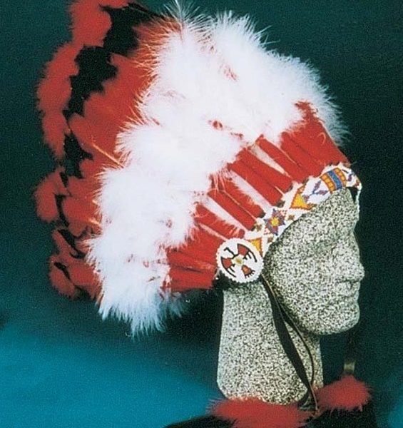 Ceremonial Headdress. 29 Feather with Beaded Front   6-9230