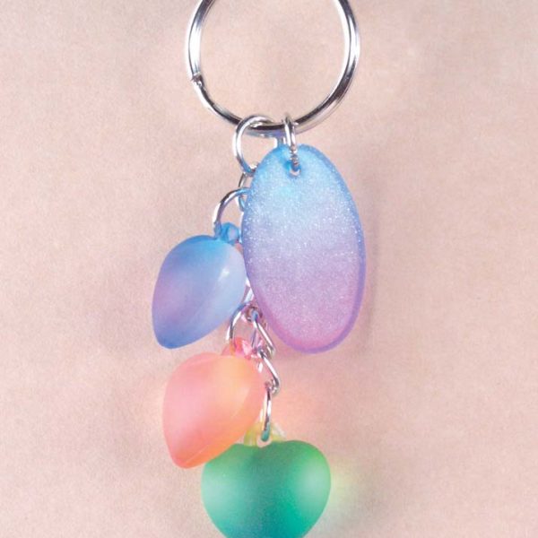 Colorful Multi-Heart Key Ring   7-1552