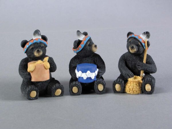 Native American Resin Black Bears - 3 asst.   7-90163