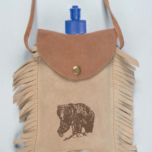Leather Coverend Canteen with Bear Imprint
