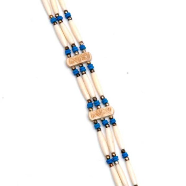 Bone Chokers - Cream Bone with Turquoise Beads
