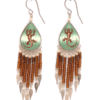 Rain Drop Green Lizard Earrings