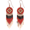 Round Red & Black Earrings