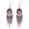 Round Blue & Brown Earrings