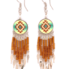 Round Brown & Green Earrings