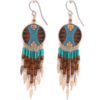 Round Brown & Blue Earrings